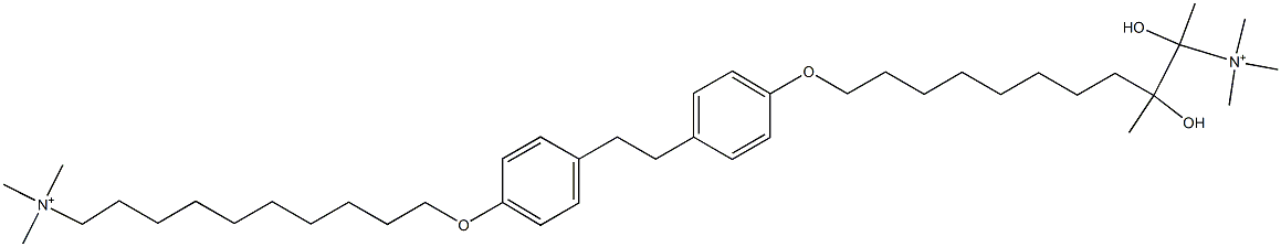 [1,2-Dihydroxy-1,2-dimethylethylenebis[(4,1-phenylene)oxy]bis(decamethylene)]bis(trimethylaminium) Struktur