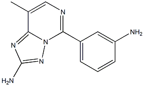 2-Amino-5-[3-aminophenyl]-8-methyl[1,2,4]triazolo[1,5-c]pyrimidine Struktur