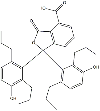 1,3-Dihydro-1,1-bis(3-hydroxy-2,6-dipropylphenyl)-3-oxoisobenzofuran-4-carboxylic acid Struktur