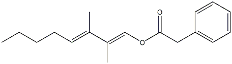 Phenylacetic acid 2,3-dimethyl-1,3-octadienyl ester Struktur