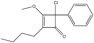 2-Butyl-4-phenyl-4-chloro-3-methoxycyclobuta-2-en-1-one Struktur