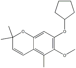 2,2,5-Trimethyl-6-methoxy-7-(cyclopentyloxy)-2H-1-benzopyran Struktur