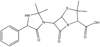 3,3-Dimethyl-6-oxo-7-(2,2-dimethyl-4-oxo-5-phenyl-3-imidazolidinyl)-2-thia-5-azabicyclo[3.2.0]heptane-4-carboxylic acid Struktur