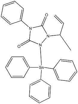 4-Phenyl-1-(1-methylallyl)-2-(triphenylstannyl)-1,2,4-triazolidine-3,5-dione Struktur