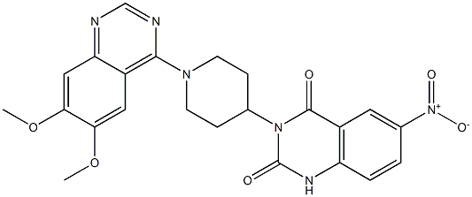 3-[1-(6,7-Dimethoxy-4-quinazolinyl)-4-piperidinyl]-6-nitroquinazoline-2,4(1H,3H)-dione Struktur