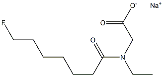 N-Ethyl-N-(7-fluoroheptanoyl)glycine sodium salt Struktur