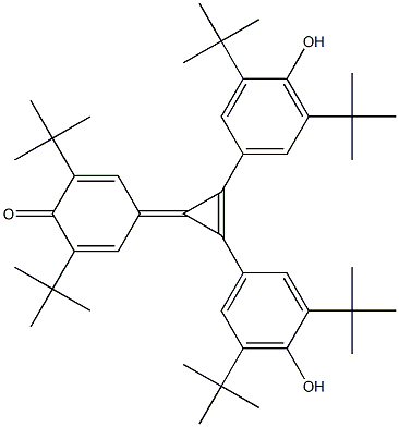 2,6-Ditert-butyl-4-[2,3-bis(3,5-ditert-butyl-4-hydroxyphenyl)-2-cyclopropen-1-ylidene]-2,5-cyclohexadien-1-one Struktur