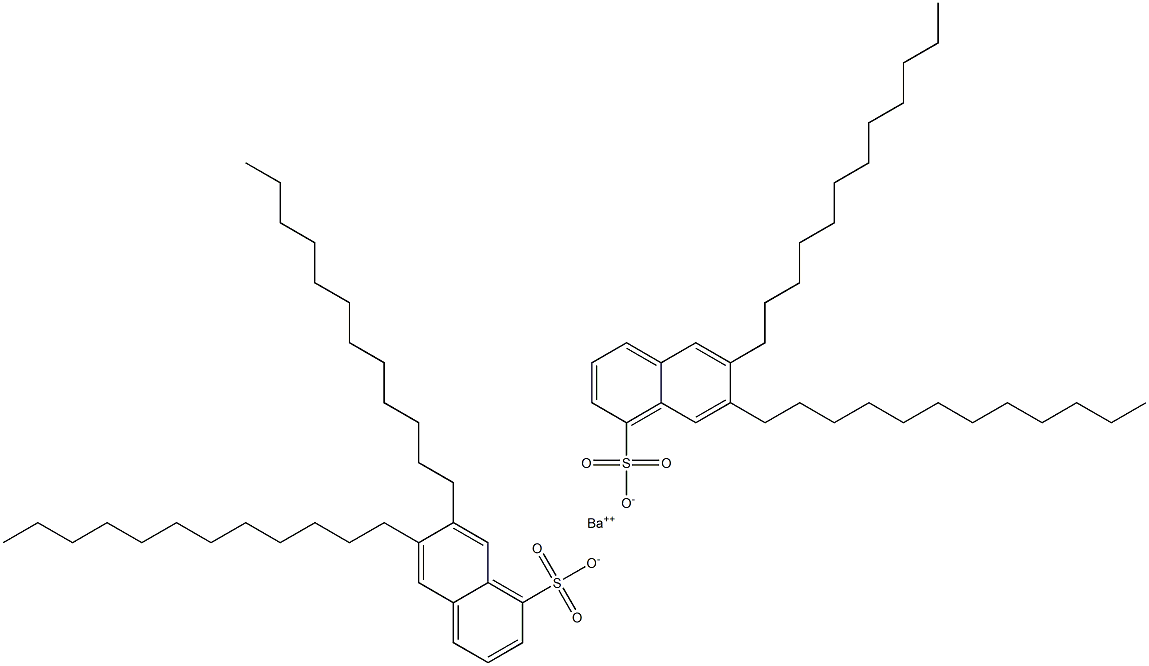 Bis(6,7-didodecyl-1-naphthalenesulfonic acid)barium salt Struktur