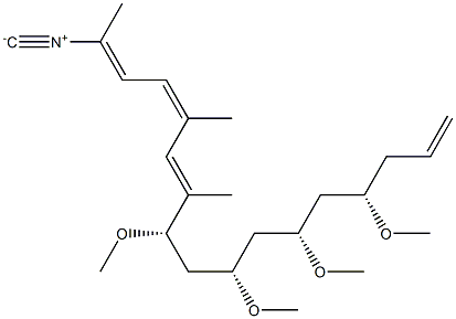 [(1E,3Z,5E,7S,9S,11S,13S)-7,9,11,13-Tetramethoxy-1,4,6-trimethyl-1,3,5,15-hexadecatetrenyl] isocyanide Struktur