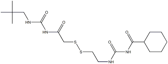 1-(Cyclohexylcarbonyl)-3-[2-[[(3-neopentylureido)carbonylmethyl]dithio]ethyl]urea Struktur