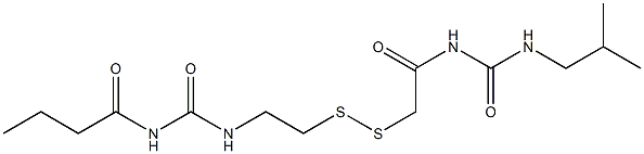 1-Butyryl-3-[2-[[(3-isobutylureido)carbonylmethyl]dithio]ethyl]urea Struktur