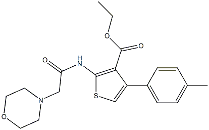 2-[[Morpholinoacetyl]amino]-4-(4-methylphenyl)thiophene-3-carboxylic acid ethyl ester Struktur