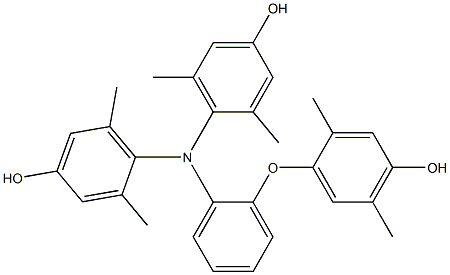 N,N-Bis(4-hydroxy-2,6-dimethylphenyl)-2-(4-hydroxy-2,5-dimethylphenoxy)benzenamine Struktur