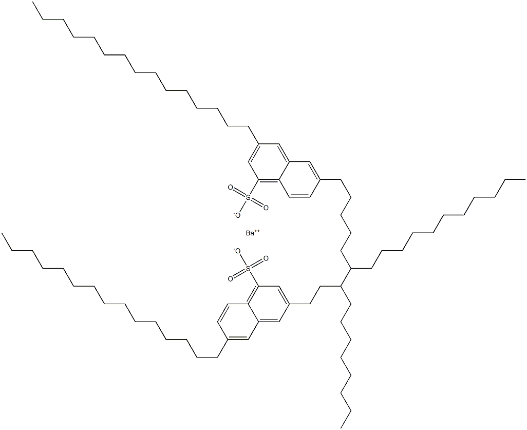 Bis(3,6-dipentadecyl-1-naphthalenesulfonic acid)barium salt Struktur