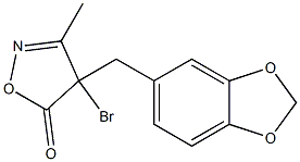 3-Methyl-4-bromo-4-(3,4-methylenedioxybenzyl)isoxazol-5(4H)-one Struktur