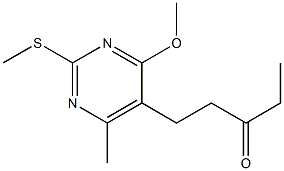 2-(Methylthio)-4-methoxy-6-methyl-5-(3-oxopentyl)pyrimidine Struktur