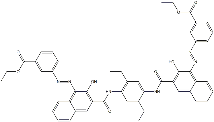 N,N'-(2,5-Diethyl-1,4-phenylene)bis[4-[[3-(ethoxycarbonyl)phenyl]azo]-3-hydroxy-2-naphthalenecarboxamide] Struktur