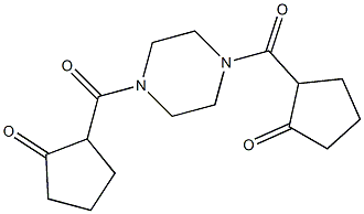 2,2'-(Piperazine-1,4-diyl)dicarbonylbis(1-cyclopentanone) Struktur