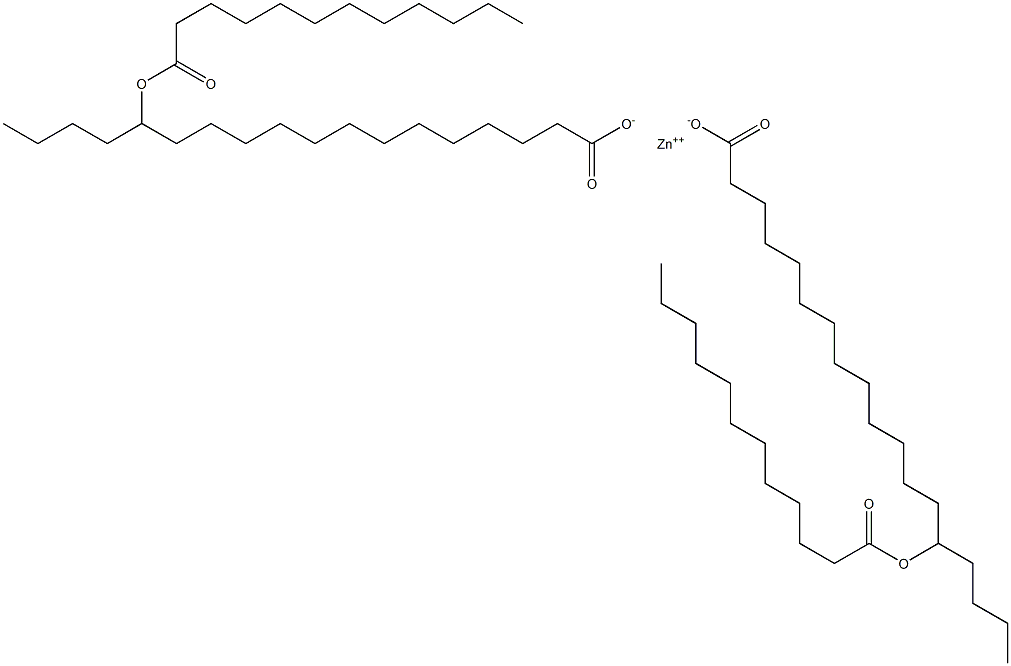 Bis(14-lauroyloxyoctadecanoic acid)zinc salt Struktur