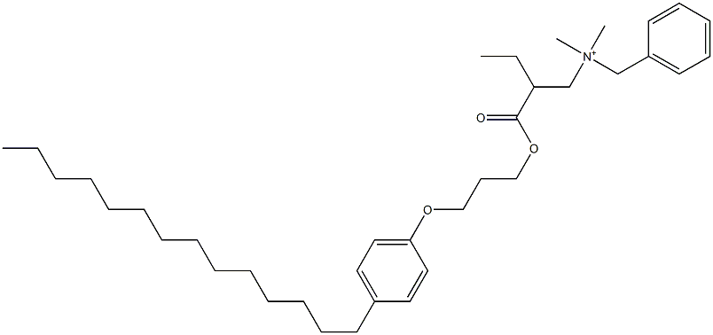 N,N-Dimethyl-N-benzyl-N-[2-[[3-(4-tetradecylphenyloxy)propyl]oxycarbonyl]butyl]aminium Struktur