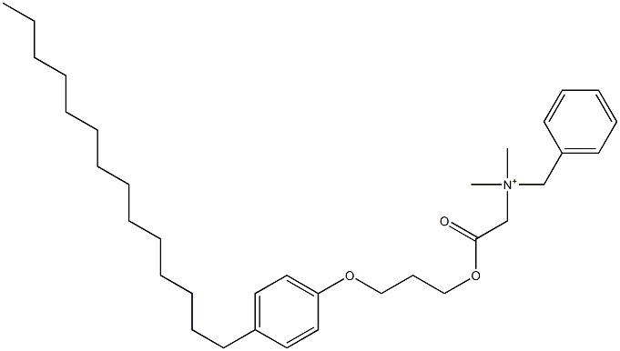 N,N-Dimethyl-N-benzyl-N-[[[3-(4-tetradecylphenyloxy)propyl]oxycarbonyl]methyl]aminium Struktur