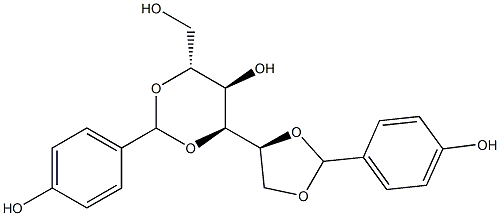 1-O,2-O:3-O,5-O-Bis(4-hydroxybenzylidene)-D-glucitol Struktur