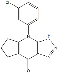 4-(3-Chlorophenyl)-3,5,6,7-tetrahydrocyclopenta[b]-1,2,3-triazolo[4,5-e]pyridin-8(4H)-one Struktur