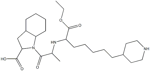 1-[2-[6-(Piperidin-4-yl)-1-(ethoxycarbonyl)hexylamino]propionyl]-octahydro-1H-indole-2-carboxylic acid Struktur