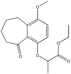 2-[(1-Methoxy-5-oxo-6,7,8,9-tetrahydro-5H-benzocyclohepten)-4-yloxy]propionic acid ethyl ester Struktur