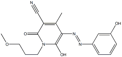 1,2-Dihydro-6-hydroxy-5-(m-hydroxyphenylazo)-1-(3-methoxypropyl)-4-methyl-2-oxopyridine-3-carbonitrile Struktur