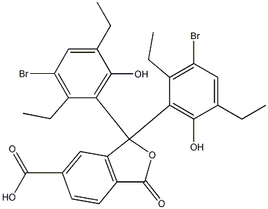 1,1-Bis(3-bromo-2,5-diethyl-6-hydroxyphenyl)-1,3-dihydro-3-oxoisobenzofuran-6-carboxylic acid Struktur