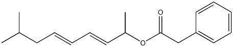 Phenylacetic acid 1,7-dimethyl-2,4-octadienyl ester Struktur