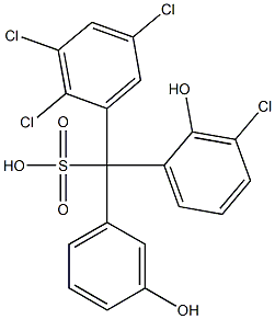 (3-Chloro-2-hydroxyphenyl)(2,3,5-trichlorophenyl)(3-hydroxyphenyl)methanesulfonic acid Struktur