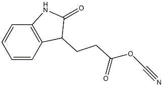 3-Cyano-2,3-dihydro-2-oxo-1H-indole-3-propanoic acid Struktur