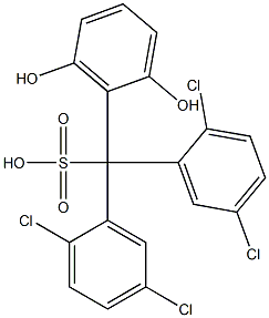 Bis(2,5-dichlorophenyl)(2,6-dihydroxyphenyl)methanesulfonic acid Struktur