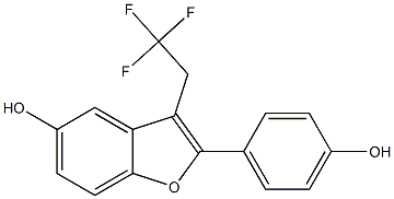 2-(4-Hydroxyphenyl)-3-(2,2,2-trifluoroethyl)benzofuran-5-ol Struktur