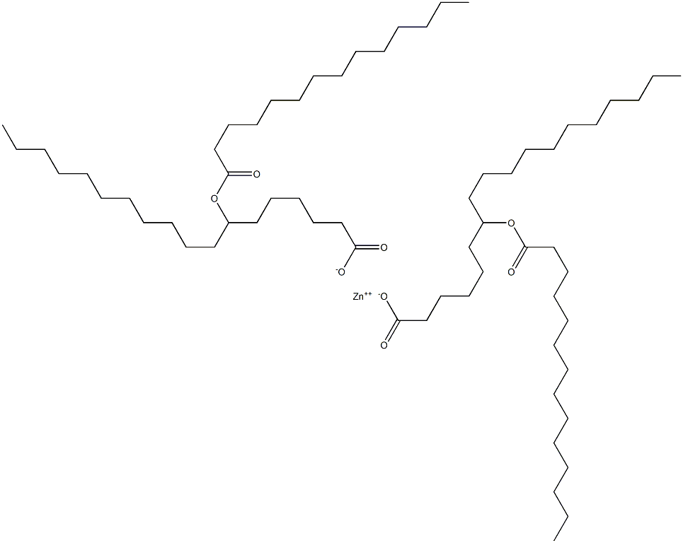 Bis(7-myristoyloxystearic acid)zinc salt Struktur