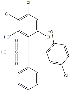 (3-Chloro-6-hydroxyphenyl)(2,4,5-trichloro-6-hydroxyphenyl)phenylmethanesulfonic acid Struktur