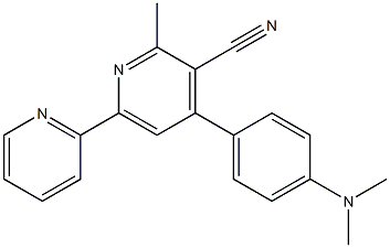 2-Methyl-4-(4-dimethylaminophenyl)-6-(2-pyridyl)pyridine-3-carbonitrile Struktur