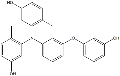 N,N-Bis(3-hydroxy-6-methylphenyl)-3-(3-hydroxy-2-methylphenoxy)benzenamine Struktur