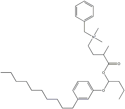 N,N-Dimethyl-N-benzyl-N-[3-[[1-(3-decylphenyloxy)butyl]oxycarbonyl]butyl]aminium Struktur