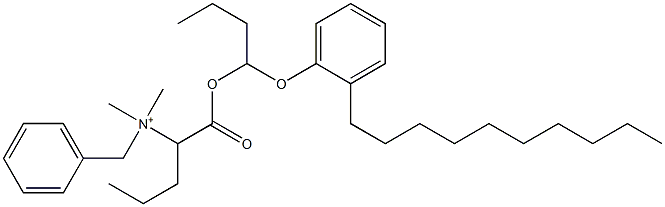 N,N-Dimethyl-N-benzyl-N-[1-[[1-(2-decylphenyloxy)butyl]oxycarbonyl]butyl]aminium Struktur