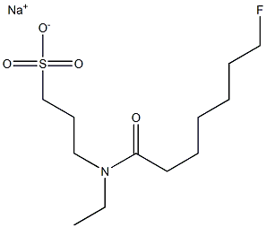 3-[N-Ethyl-N-(7-fluoroheptanoyl)amino]-1-propanesulfonic acid sodium salt Struktur