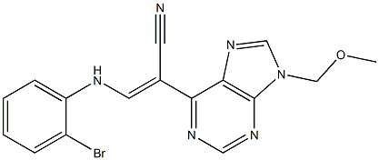 9-(Methoxymethyl)-6-[(Z)-1-cyano-2-[(2-bromophenyl)amino]ethenyl]-9H-purine Struktur