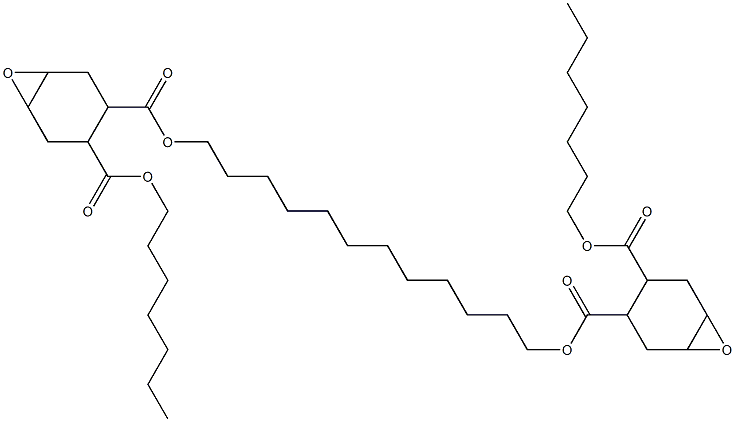 Bis[2-(heptyloxycarbonyl)-4,5-epoxy-1-cyclohexanecarboxylic acid]1,12-dodecanediyl ester Struktur