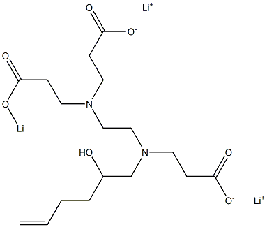 4-(2-Hydroxy-5-hexenyl)-7-(2-lithiooxycarbonylethyl)-4,7-diazadecanedioic acid dilithium salt Struktur