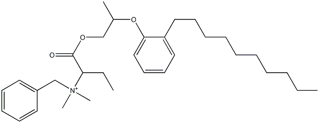 N,N-Dimethyl-N-benzyl-N-[1-[[2-(2-decylphenyloxy)propyl]oxycarbonyl]propyl]aminium Struktur