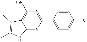 4-Amino-5,6-dimethyl-2-(4-chlorophenyl)-7H-pyrrolo[2,3-d]pyrimidine Struktur