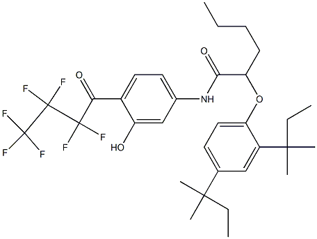 2-(2,4-Di-tert-pentylphenoxy)-N-[3-hydroxy-4-(heptafluorobutyryl)phenyl]hexanamide Struktur