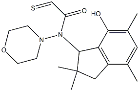 2,3-Dihydro-3-[thiomorpholinoacetylamino]-2,2,5,7-tetramethyl-1H-inden-4-ol Struktur